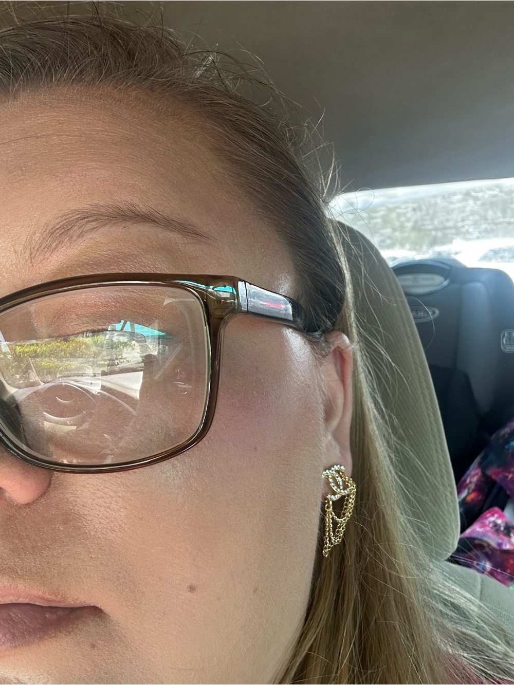CHANEL Gold Chain Loop Drop Earrings
